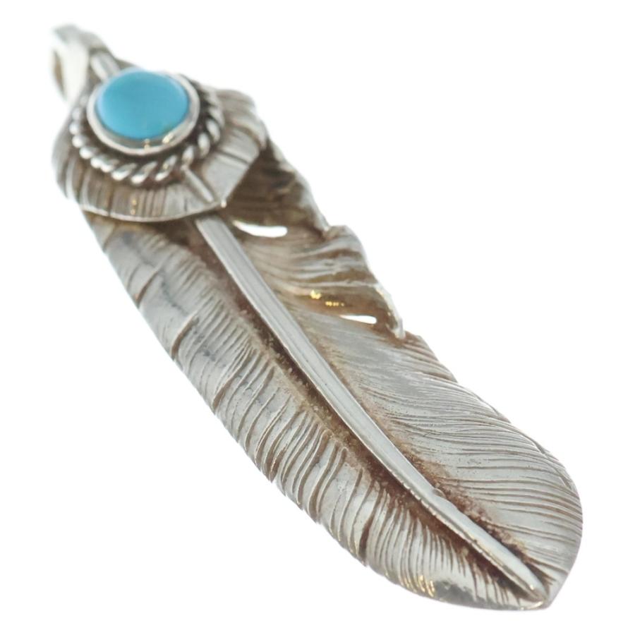 goro's（ゴローズ） 【現行】上銀銀縄ターコイズ特大フェザー 左向き