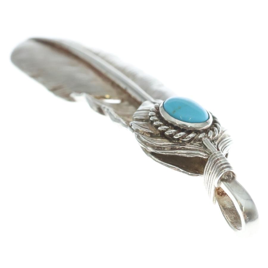 goro's（ゴローズ） 【現行】上銀銀縄ターコイズ特大フェザー 左向き