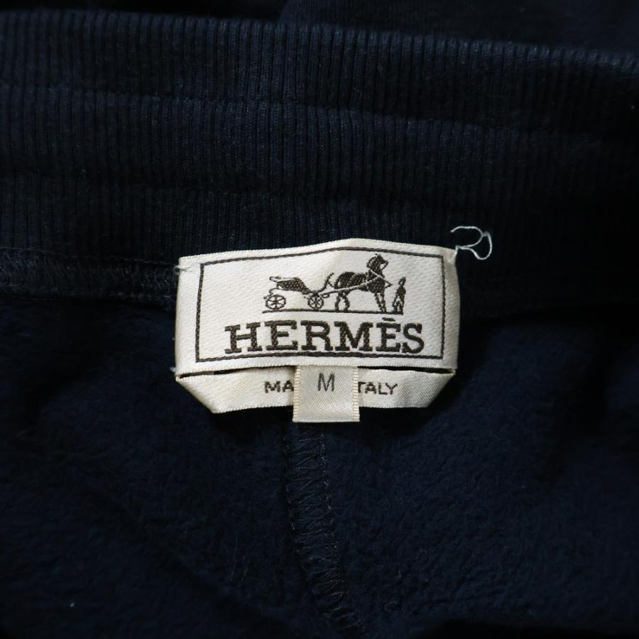 HERMES（エルメス） カシミヤ混 Hロゴレザーパッチ スウェットパンツ 