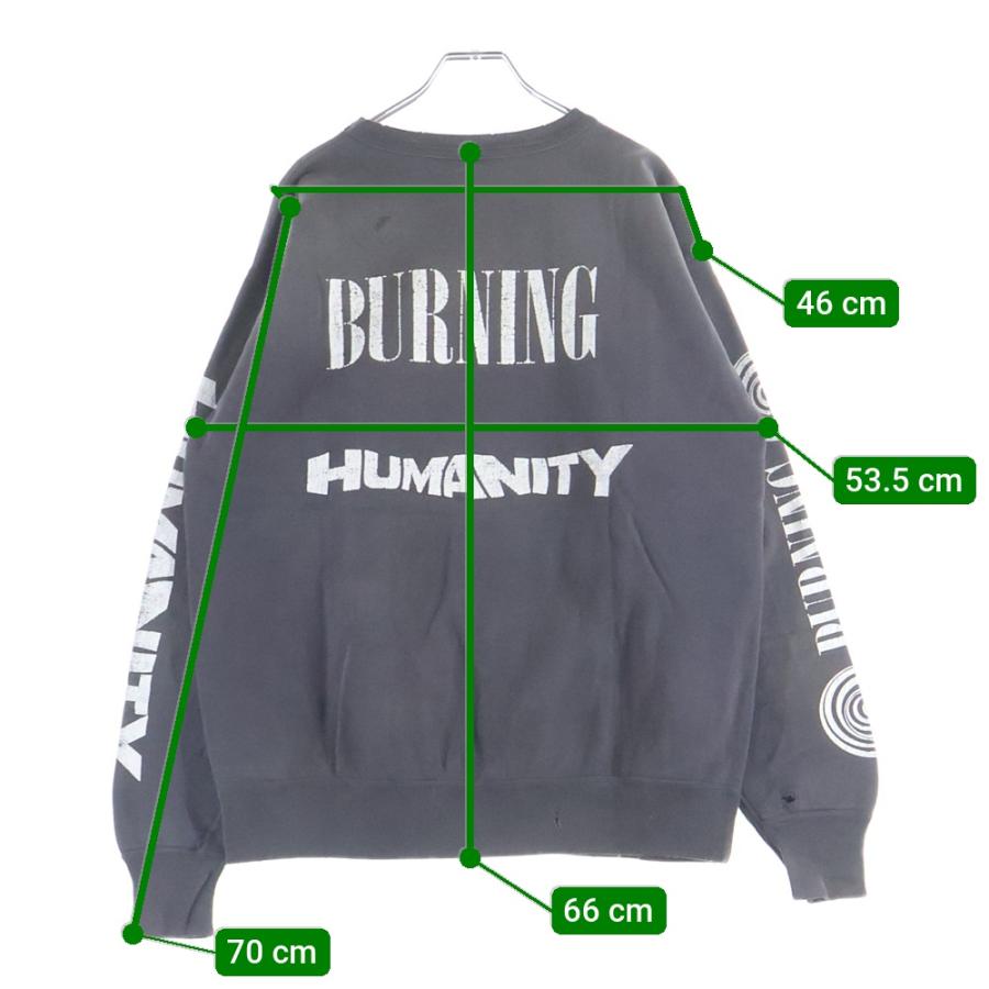 SAINT MICHAEL セントマイケル 23AW Crew Sweat Burning クルーネック