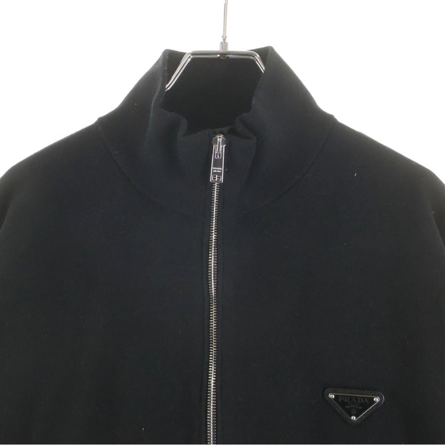 PRADA プラダ 24AW トライアングルロゴプレート付き スーパーファインウールカーディガン ジップアップニット ブラック UMG332 S000 1411_2