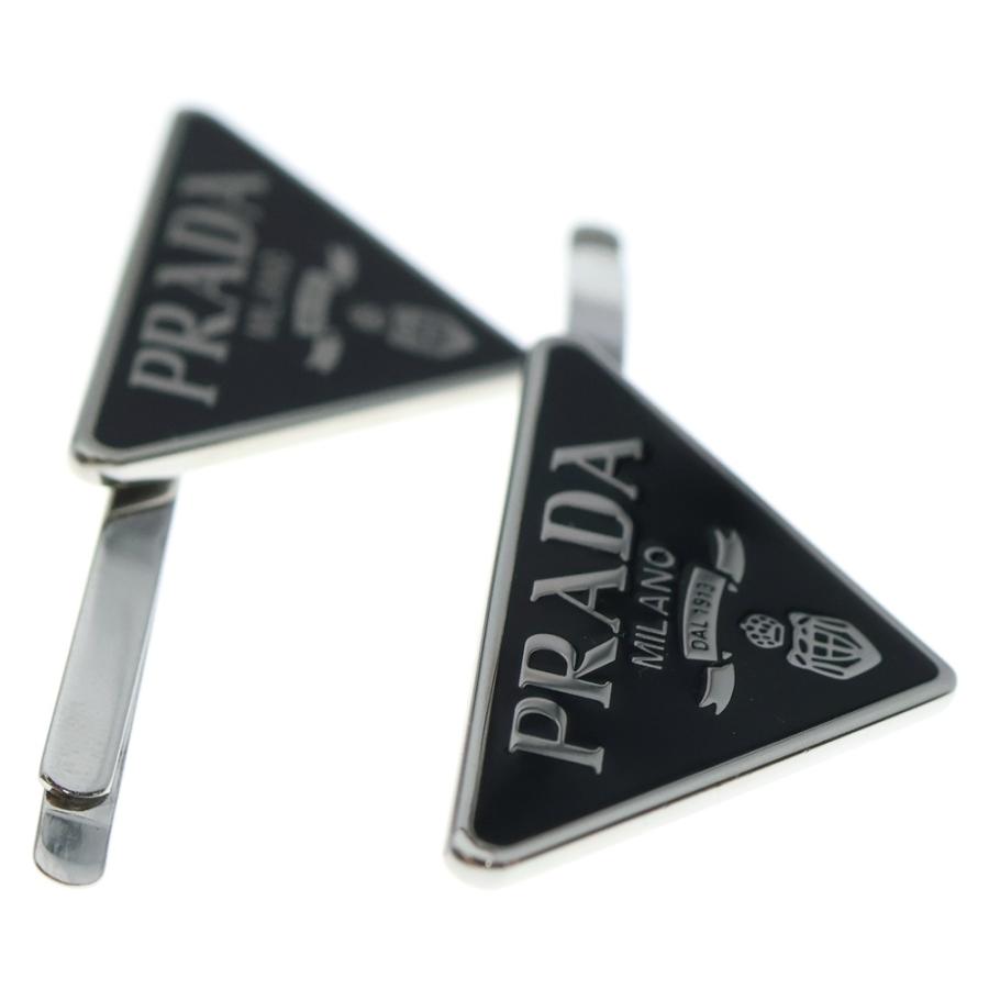 PRADA（プラダ） トライアングル ロゴ デザインヘアピン ヘアクリップ