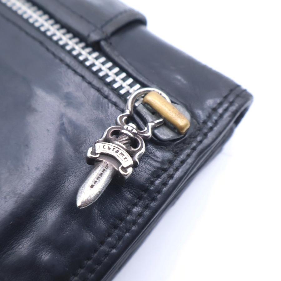 CHROME HEARTS クロムハーツ　長財布　三つ折り　ウォレット CHROME HEARTS クロムハーツ キルトウェーブウォレット 三つ折り財布