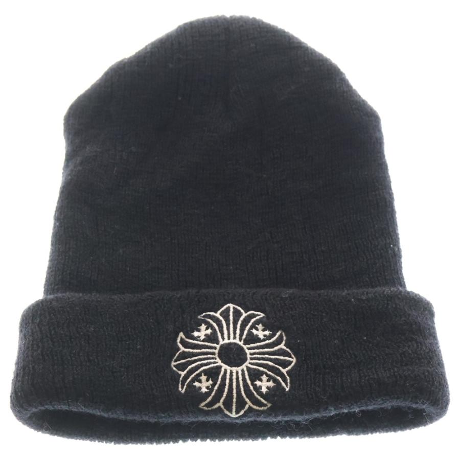 CHROME HEARTS ニット帽 黒刺繍CH CHROME HEARTS（クロムハーツ） WOOL WATCH CAP CHプラス刺繍ウール