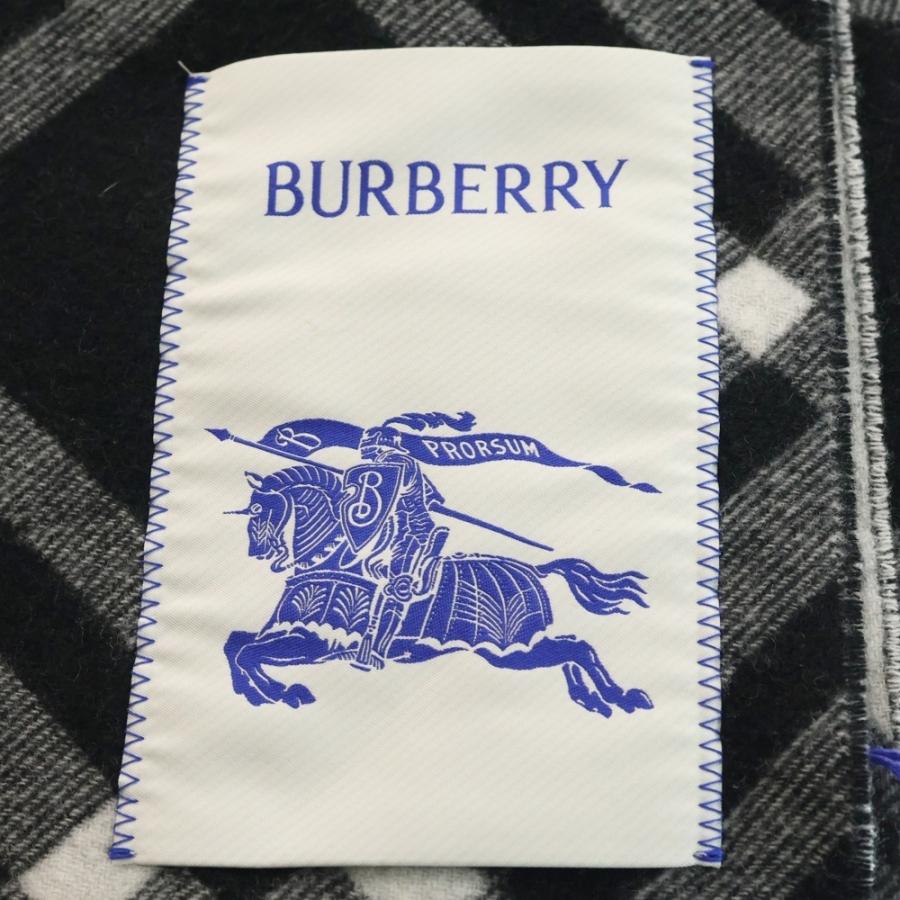 BURBERRY バーバリー チェック柄 ロゴパッチ付 カシミヤ マフラー ブラック/グレー 8099650/75L_1