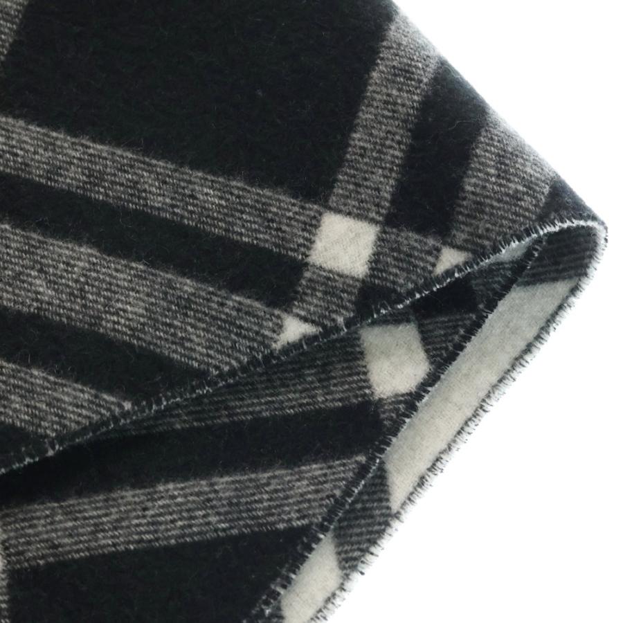 BURBERRY バーバリー チェック柄 ロゴパッチ付 カシミヤ マフラー ブラック/グレー 8099650/75L_2