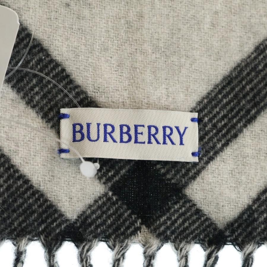 BURBERRY（バーバリー） チェック柄 ロゴパッチ付 カシミヤ マフラー