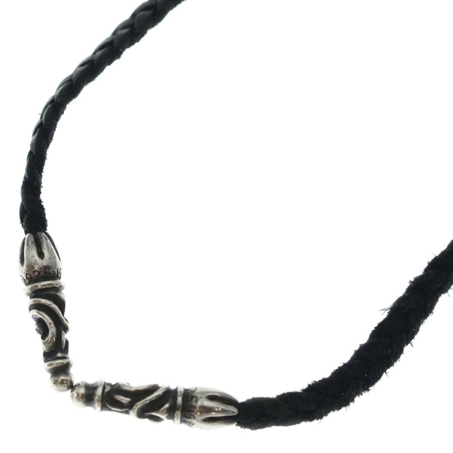 CHROME HEARTS クロス レザーブレード ネックレス CHROME HEARTS（クロムハーツ） LEATHER BRAID スクロールレザー