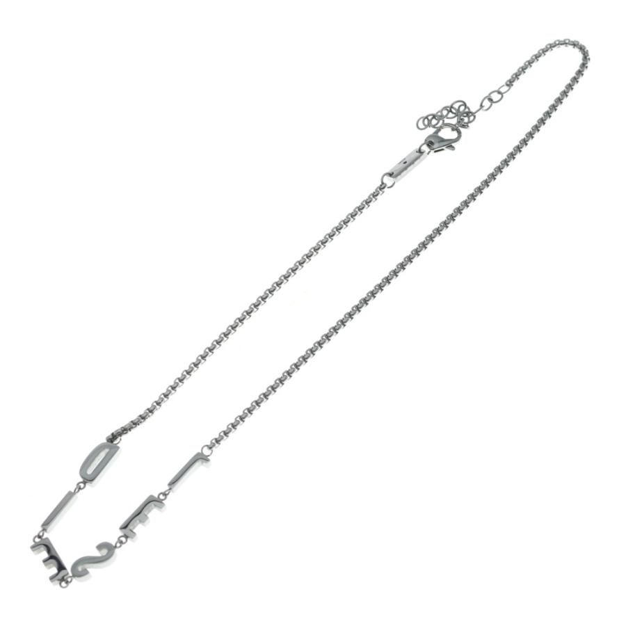 DIESEL（ディーゼル） ロゴ チェーンネックレス シルバー DX1491