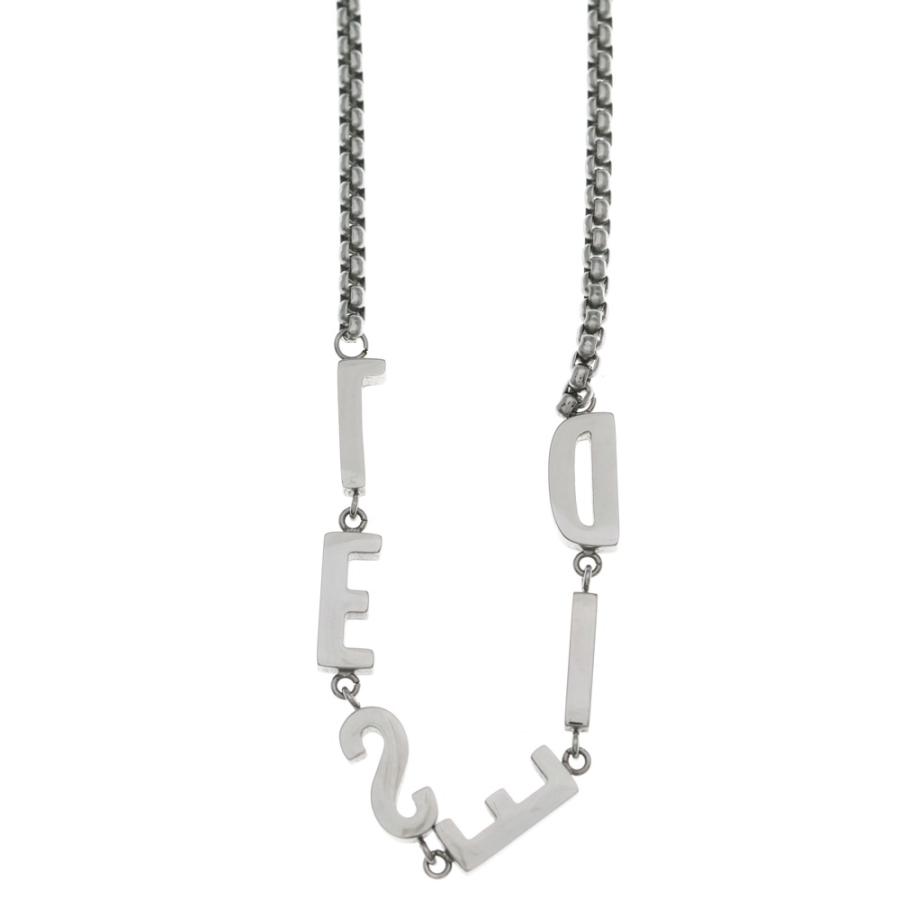 DIESEL（ディーゼル） ロゴ チェーンネックレス シルバー DX1491