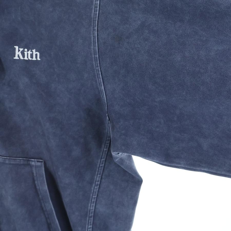 KITH（キス） フロントロゴ刺繍 ジップアップパーカー ネイビー 21-070