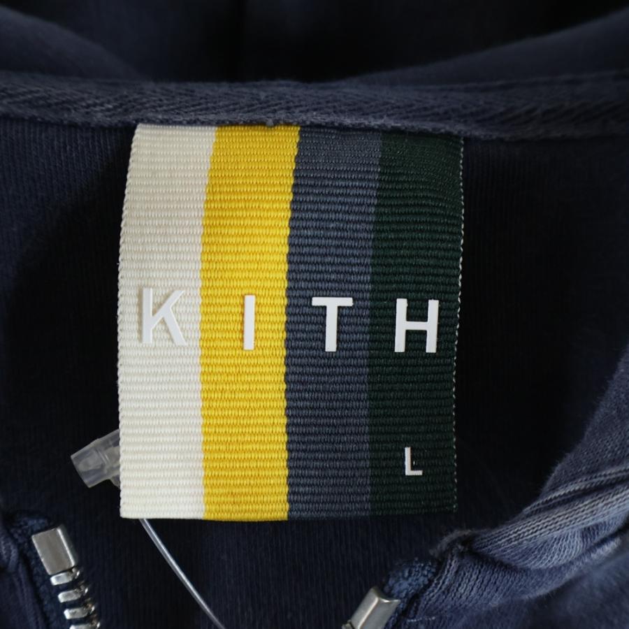 正規品 KITH キス クラシック ボックスロゴ スウェットパンツ ネイビー KITH（キス） フロントロゴ刺繍 ジップアップパーカー ネイビー 21-070