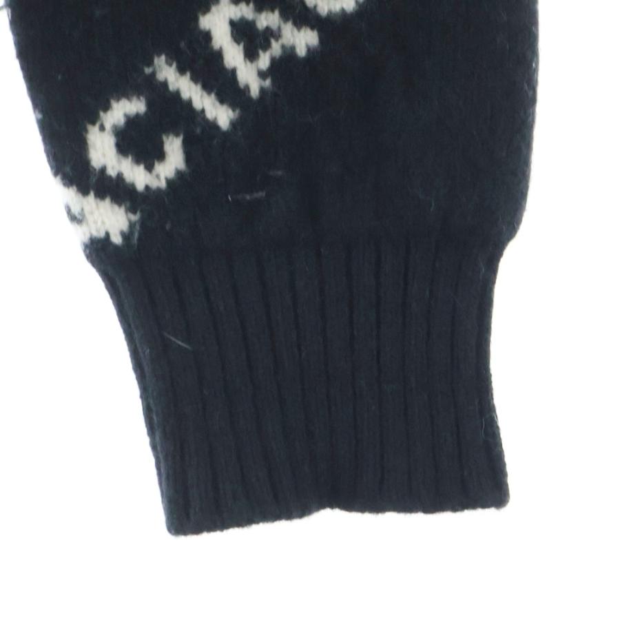 BALENCIAGA バレンシアガ ロゴ総柄 クルーネックニットセーター ブラック AK01 534418 BALENCIAGA（バレンシアガ） ロゴ総柄 クルーネックニットセーター