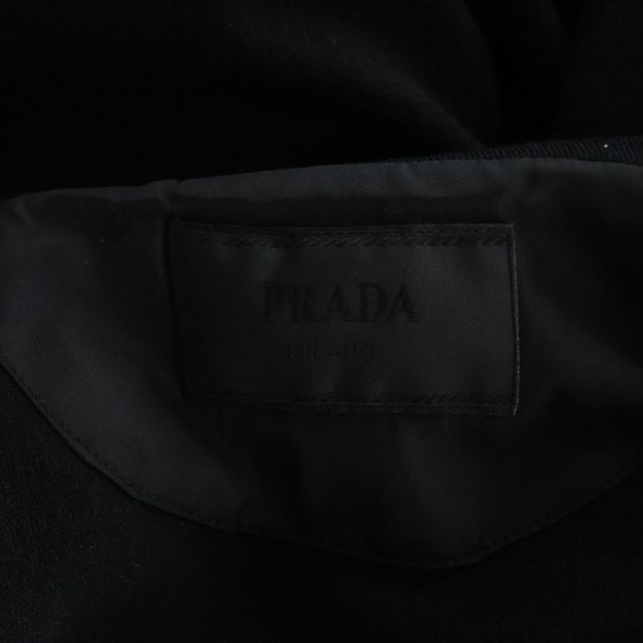 PRADA プラダ 24AW トライアングルロゴプレート付き スーパーファインウールカーディガン ジップアップニット ブラック UMG332 S000 1411