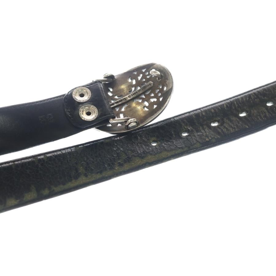 CHROME HEARTS クロムハーツ OVAL CROSS STRAP1.5/1.5クラシックオーバルクロスバックル レザーベルト ブラック/シルバー CHROME HEARTS（クロムハーツ） OVAL CROSS STRAP1.5クラシック
