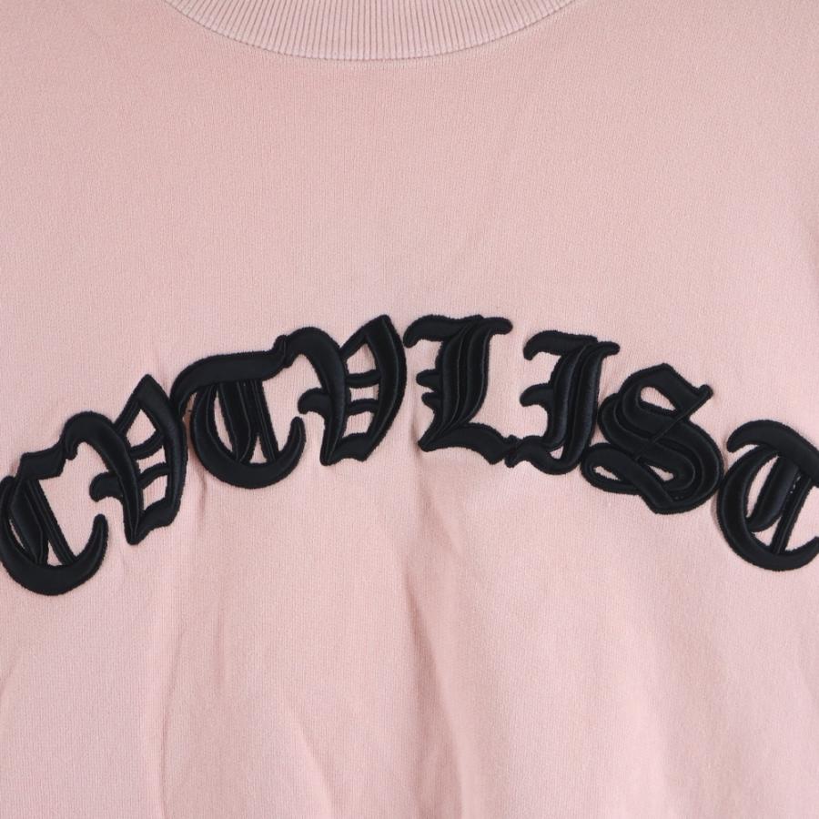cvtvlist カタリスト アーチロゴ バックロゴ刺繍 サイドジップ スウェット 長袖 クルーネック トレーナー ピンク 2401010301