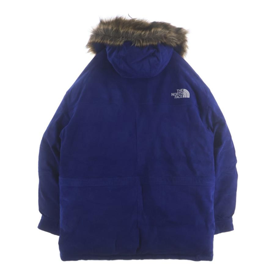 SUPREME シュプリーム 23AW Suede 600-Fill Down Parka 刺繍ロゴ スエード ファーフードパーカーダウンジャケット ブルー NF0A876Cの画像
