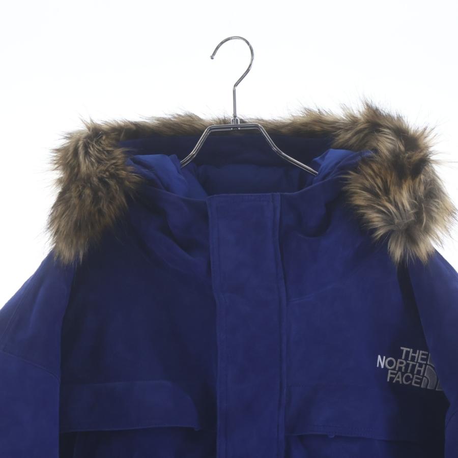 SUPREME シュプリーム 23AW Suede 600-Fill Down Parka 刺繍ロゴ スエード ファーフードパーカーダウンジャケット ブルー NF0A876Cの画像