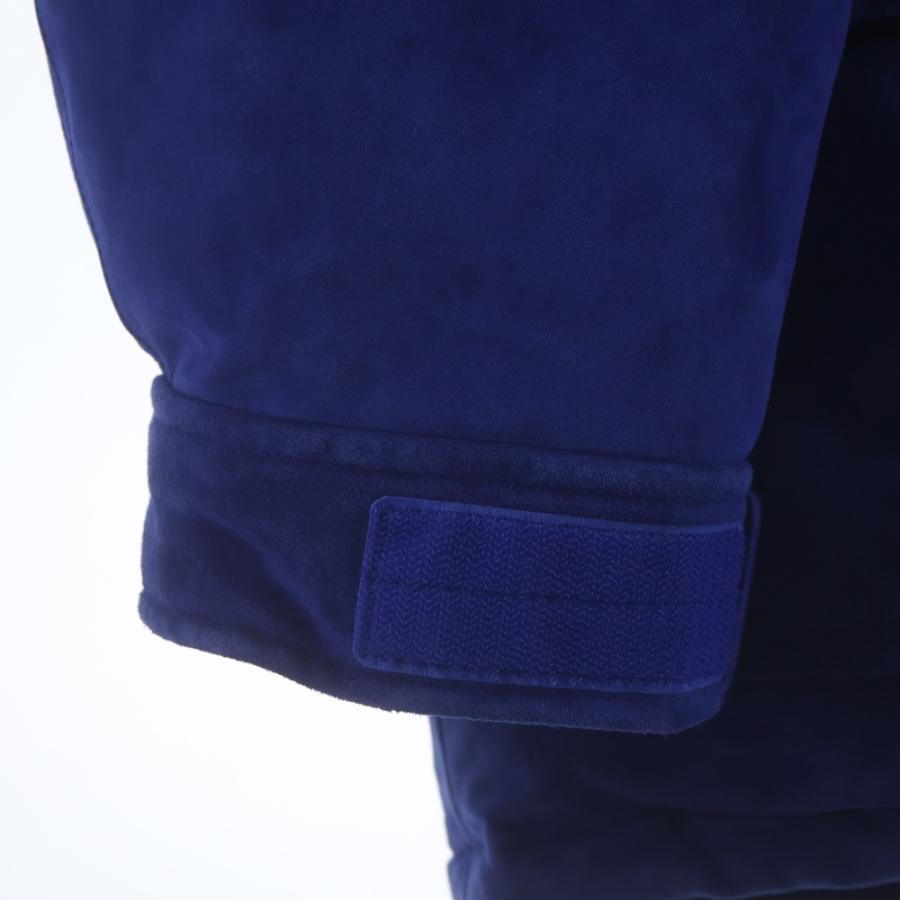 SUPREME シュプリーム 23AW Suede 600-Fill Down Parka 刺繍ロゴ スエード ファーフードパーカーダウンジャケット ブルー NF0A876Cの画像