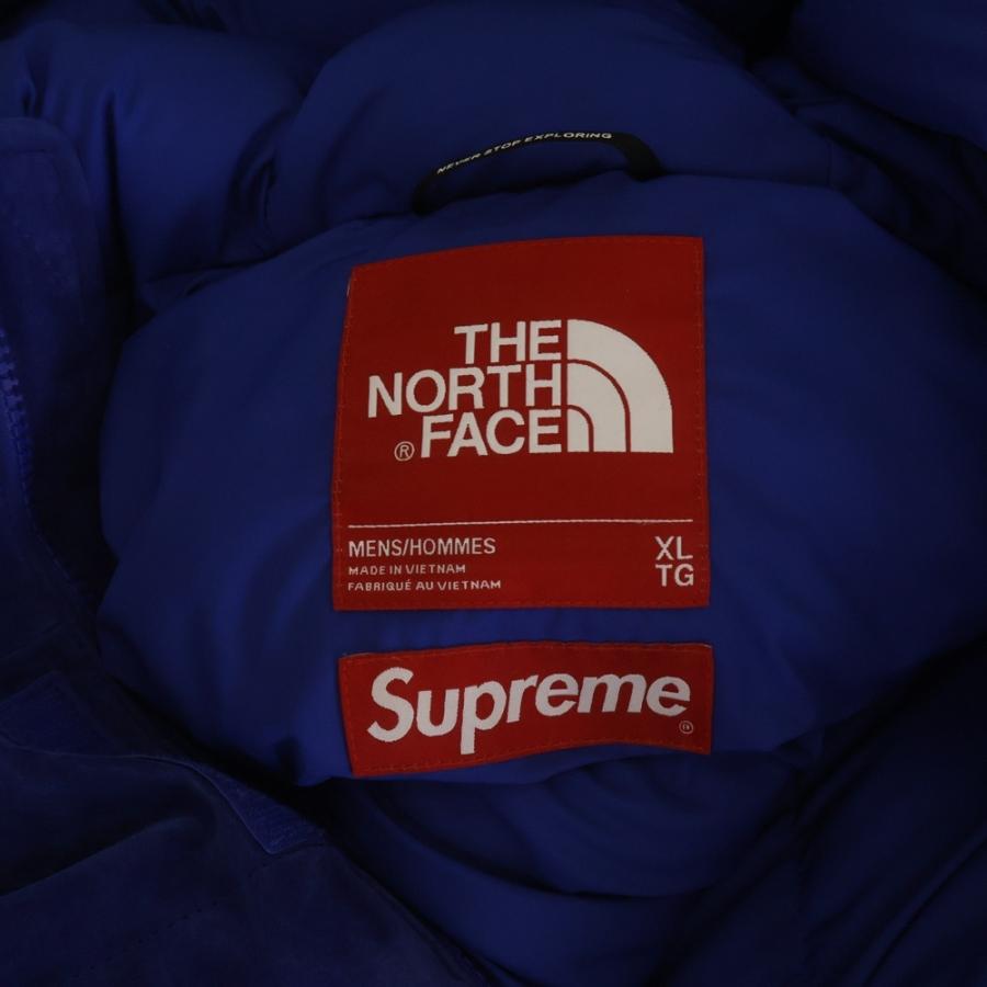 SUPREME シュプリーム 23AW Suede 600-Fill Down Parka 刺繍ロゴ スエード ファーフードパーカーダウンジャケット ブルー NF0A876Cの画像