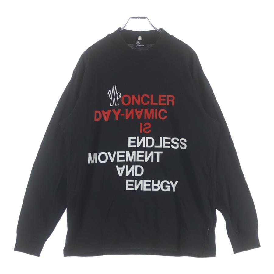MONCLER 1952 カットソー ロンT 長袖Tシャツ【S】プリント 黒 MONCLER（モンクレール） T-SHIRT MANICA LUNGA フロントプリント