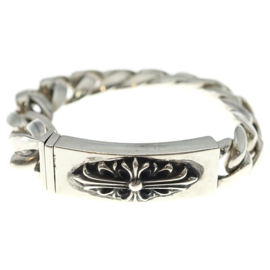 シルバー925無垢【新品】クラシックフローラルリンクブレスレット 本物24g超 CHROME HEARTS（クロムハーツ） ID FLORAL CRS フローラルクロスID