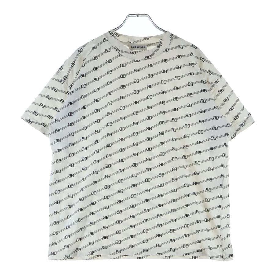 BALENCIAGA（バレンシアガ） BBロゴ総柄 クルーネック 半袖Tシャツ 