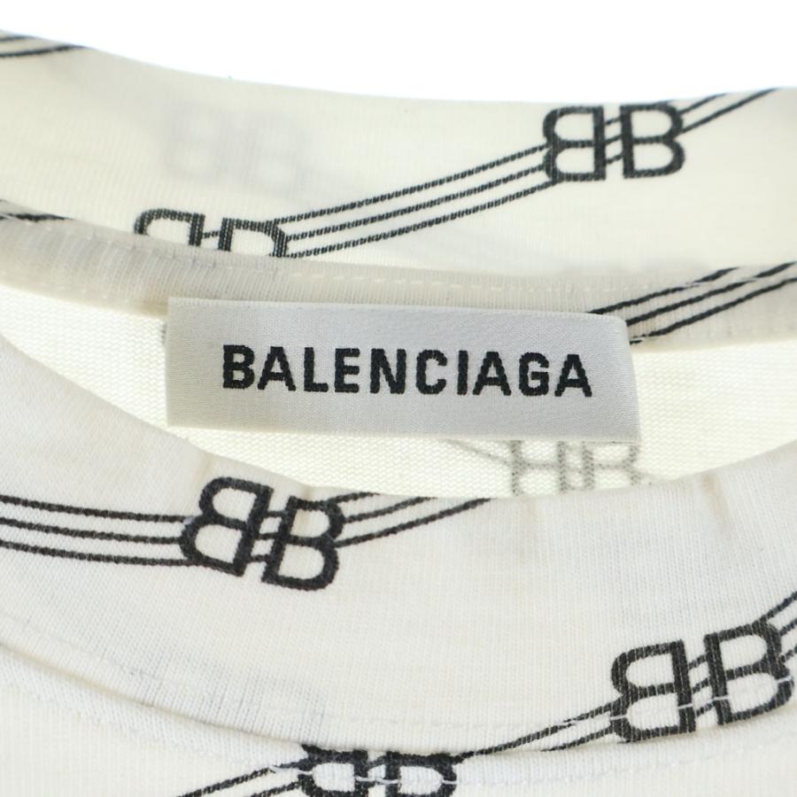 BALENCIAGA（バレンシアガ） BBロゴ総柄 クルーネック 半袖Tシャツ 