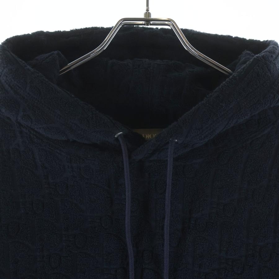 DIOR ディオール 22SS 総柄 オブリーク ジャガード プルオーバーフーディー パーカー スウェット ネイビー 113J631A0684の画像