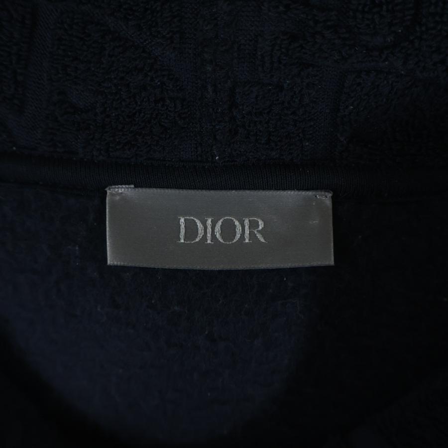 DIOR ディオール 22SS 総柄 オブリーク ジャガード プルオーバーフーディー パーカー スウェット ネイビー 113J631A0684の画像