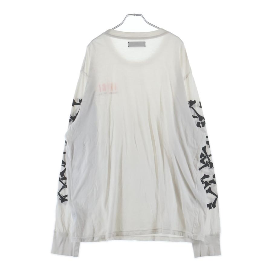 AMIRI ロゴ刺繍 長袖Tシャツ ホワイト AMIRI（アミリ） 袖ボーンプリント クルーネック 長袖Tシャツ ホワイト