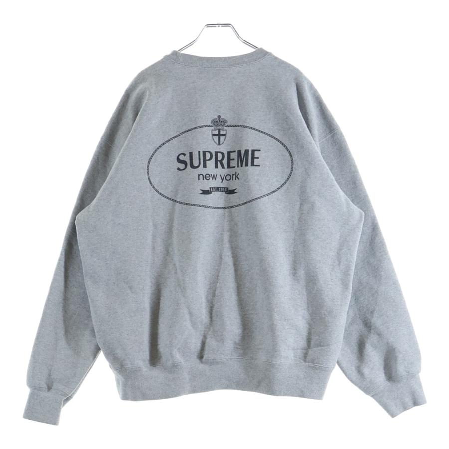 SUPREME シュプリーム 24AW Crest Crewneck クレスト クルーネックスウェットトレーナー ロゴプリント グレー Supreme（シュプリーム） 24AW Crest Crewneck クレスト クルーネック