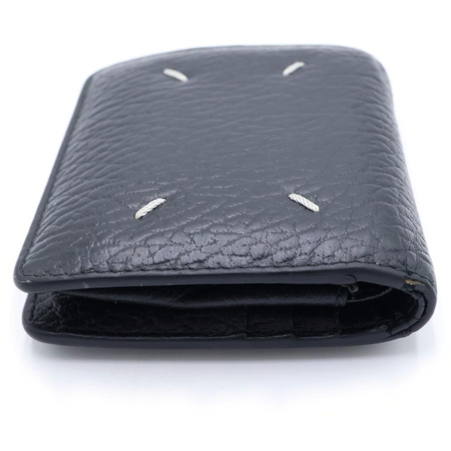 美品 Maison Margiela 二つ折り財布 ブラック レザー コンパクト Maison Margiela（メゾンマルジェラ） Compact Bi Fold Wallet