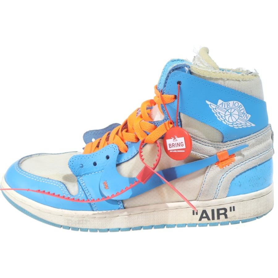 NIKE ナイキ ×OFF-WHITE AIR JORDAN 1 POWDER BLUE UNC AQ0818-148 オフホワイト エアジョーダン1 パウダーブルー ハイカットスニーカー US7.5/25.5cm ホワイト/ブルー NIKE（ナイキ） ×OFF-WHITE AIR JORDAN 1 POWDER BLUE UNC オフ
