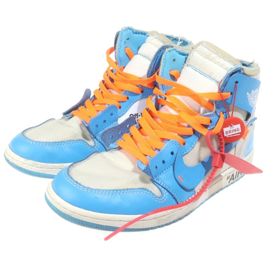 NIKE ナイキ ×OFF-WHITE AIR JORDAN 1 POWDER BLUE UNC オフホワイト エアジョーダン1 パウダーブルーハイカットスニーカー ホワイト/ブルー US9.5/27.5cm AQ0818-148 NIKE（ナイキ） ×OFF-WHITE AIR JORDAN 1 POWDER BLUE UNC オフ