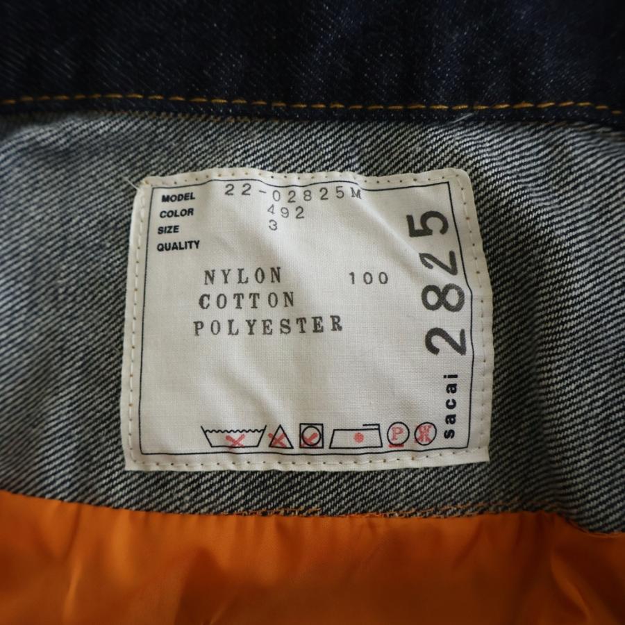sacai（サカイ） 22AW Nylon Twill Mix Blouso ナイロンツイル デニム