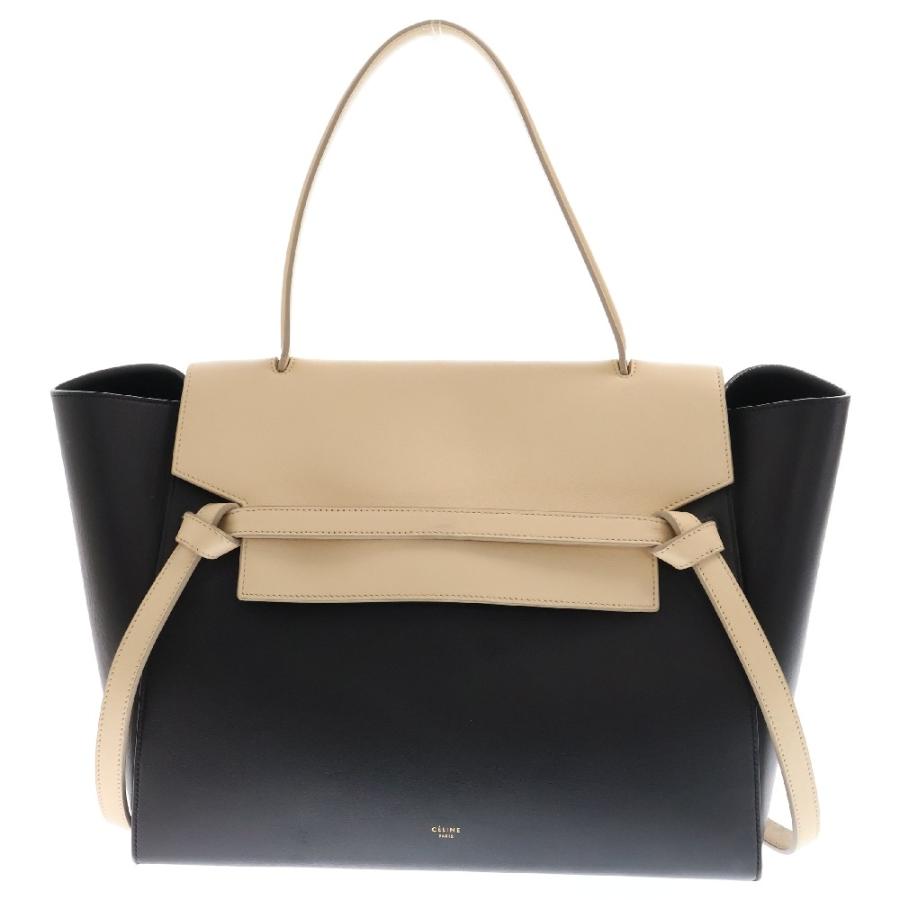 CELINE セリーヌ ベルトバッグ ハンドバッグ レザー バイカラー CELINE セリーヌ ベルトバッグ ハンドバッグ レザー バイカラー