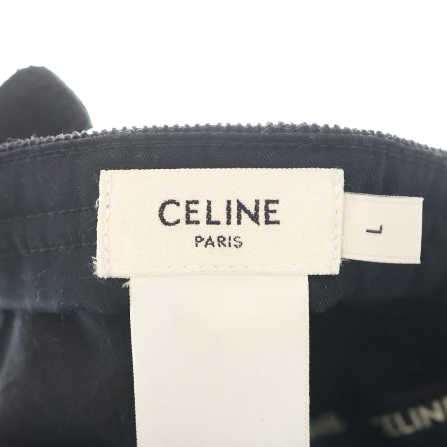 CELINE（セリーヌ） トリオンフ 刺繍 コーデユロイキャップ ブラック