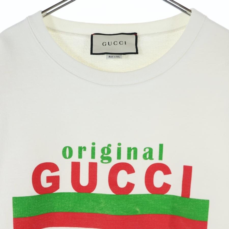 GUCCI グッチ ロゴプリント クルーネック プルオーバー スウェットトレーナー ホワイト 626990_2