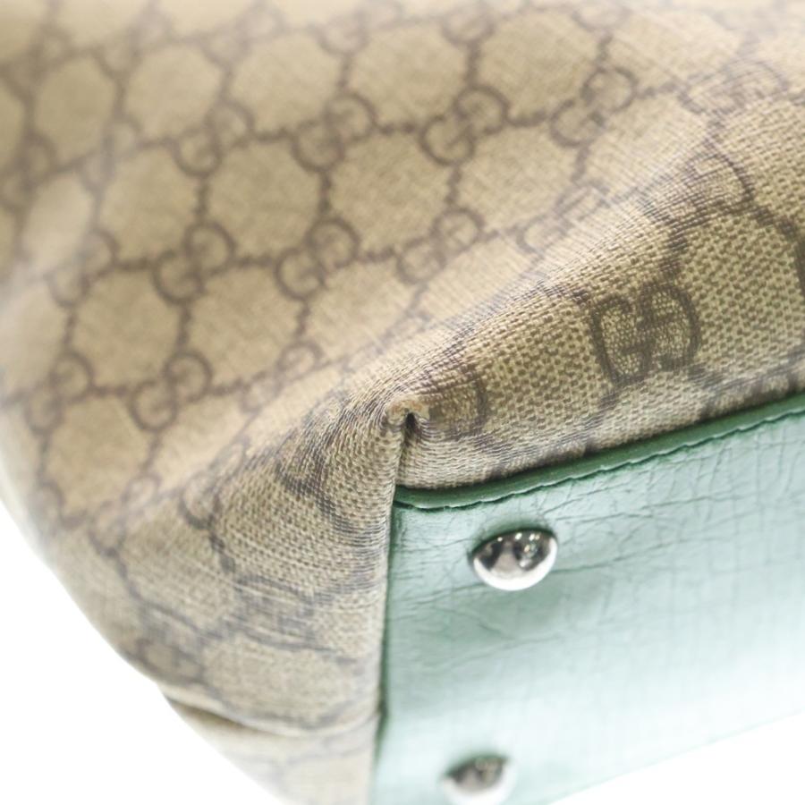 グッチ GUCCI PVC レザー GG スプリーム トートバッグ シルバー系 GUCCI（グッチ） GGスプリーム PVC レザー ハンド トートバッグ