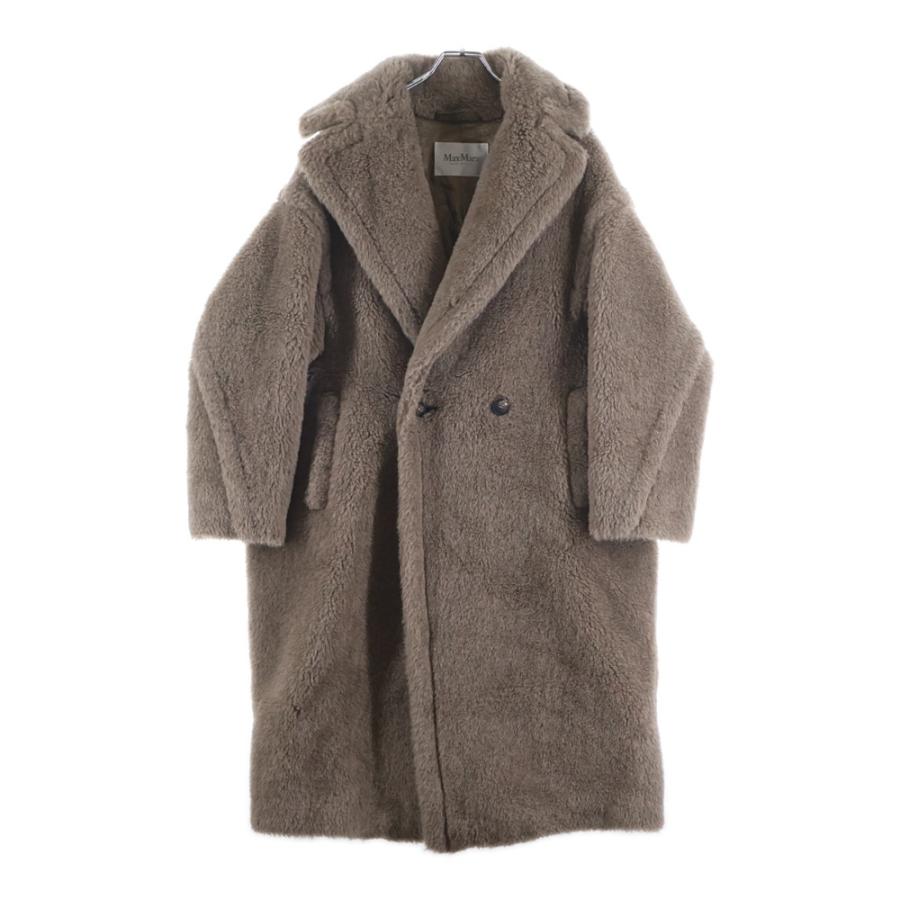 MAX MARA ロングコート アンゴラ ウール 銀タグ 裏地総柄 Max Mara（マックスマーラ） テディベアコート 裏地総柄カシミヤロング