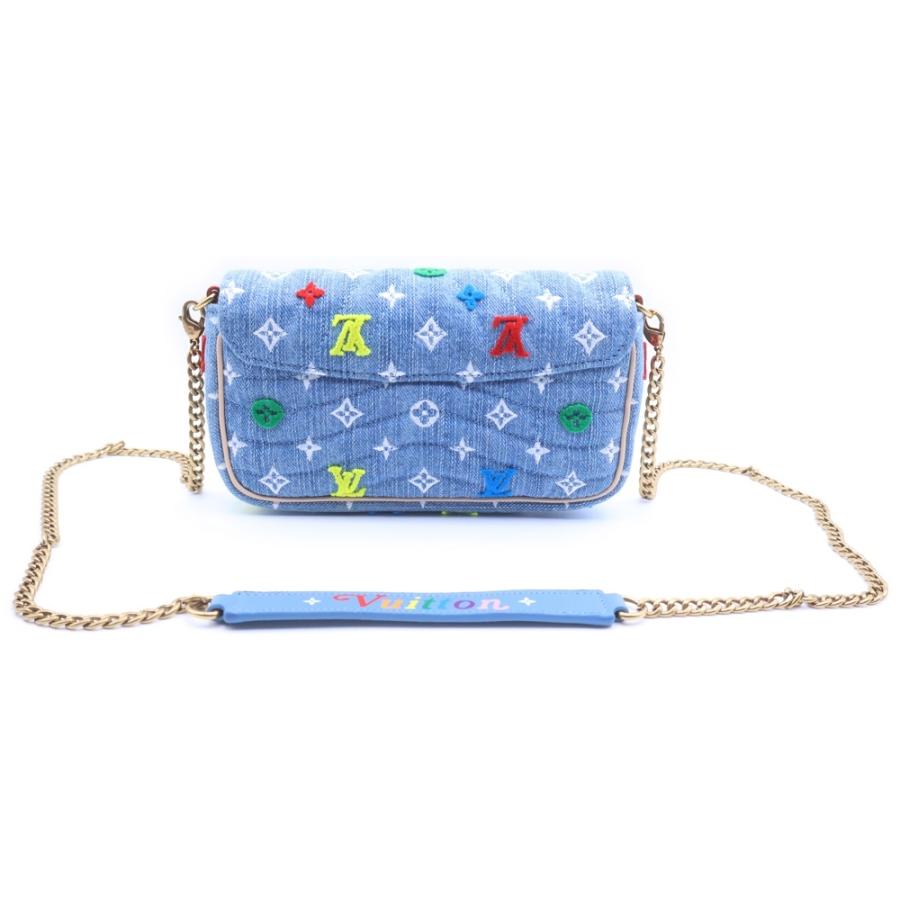 ★3日以内返品可★ 極美品 LOUIS VUITTON ルイ・ヴィトン モノグラム デニム ニューウェーブ ポシェット M67531 2wayショルダーバッグ マルチカラー デニム レザー レディース LOUIS VUITTON（ルイ・ヴィトン） モノグラムデニム ニューウェーブ
