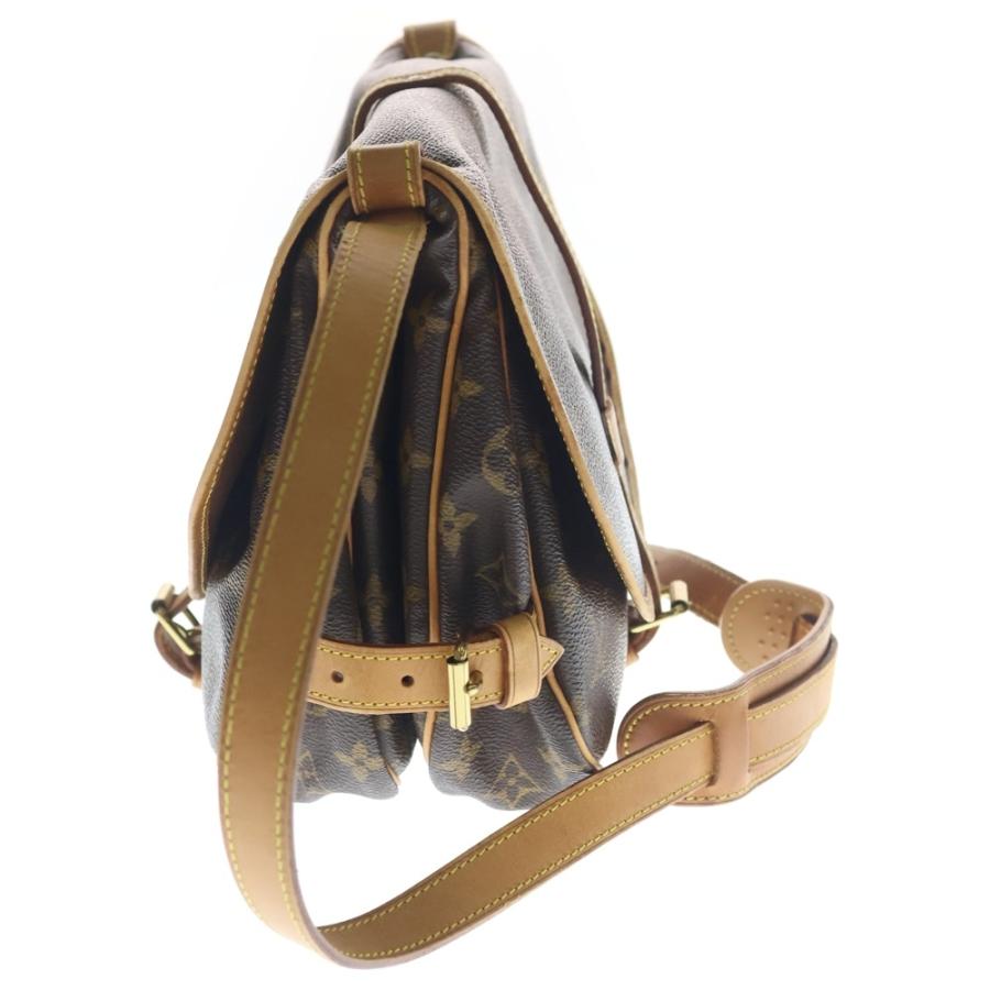 LOUIS VUITTON ルイヴィトン モノグラム ソミュール30 ショルダーバッグ ブラウン レザー×PVC M42256 ゴールド金具 LOUIS VUITTON（ルイ・ヴィトン） モノグラム ソミュール30 ショルダー