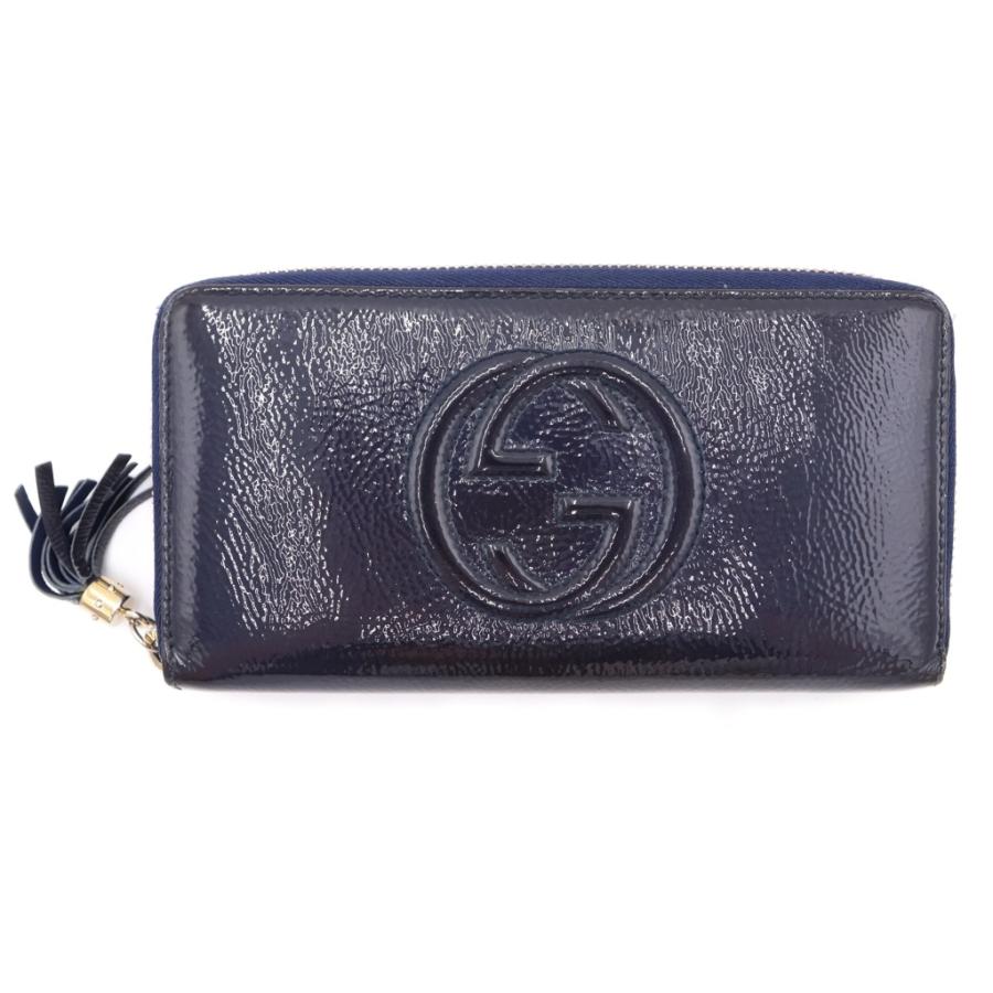 GUCCI（グッチ） ソーホー ラウンドウォレット 長財布 ネイビー