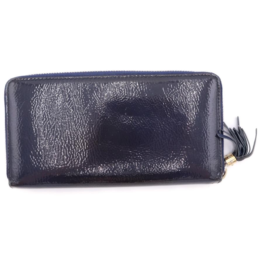 GUCCI ソーホー　ラウンドファスナー　長財布　メタリックカラー　メンズ GUCCI（グッチ） ソーホー ラウンドウォレット 長財布 ネイビー
