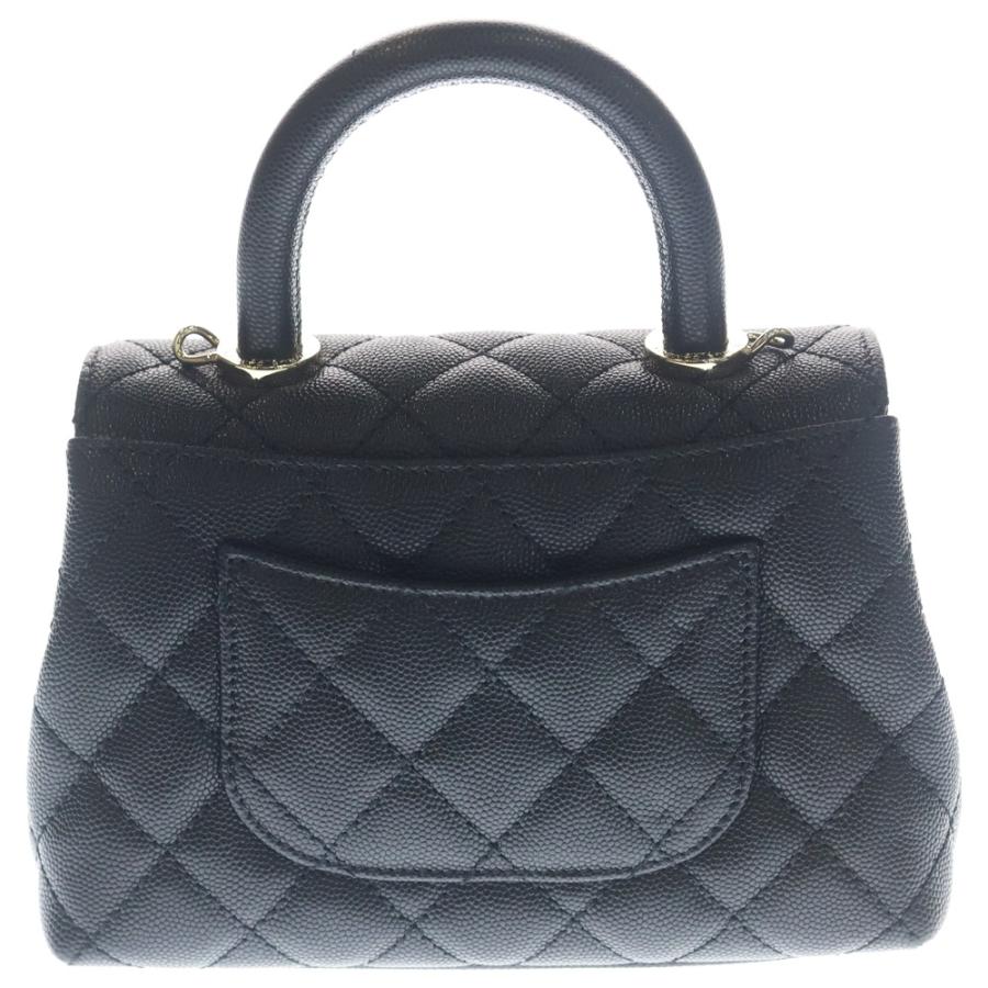 CHANEL シャネル ココハンドル19 XXS キャビアスキン 2WAY ハンド ショルダーバッグ ゴールド金具 ブラック AS2215 プレート CHANEL（シャネル） ココハンドル19 XXS キャビアスキン 2WAY ハンド