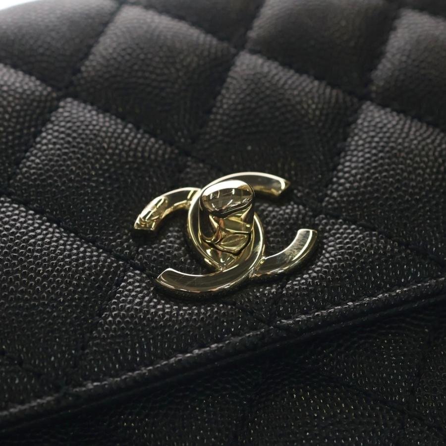 CHANEL シャネル ココハンドル19 XXS キャビアスキン 2WAY ハンド ショルダーバッグ ゴールド金具 ブラック AS2215 プレート シャネル ココハンドル19 XXS キャビアスキン 2WAYハンドバッグ
