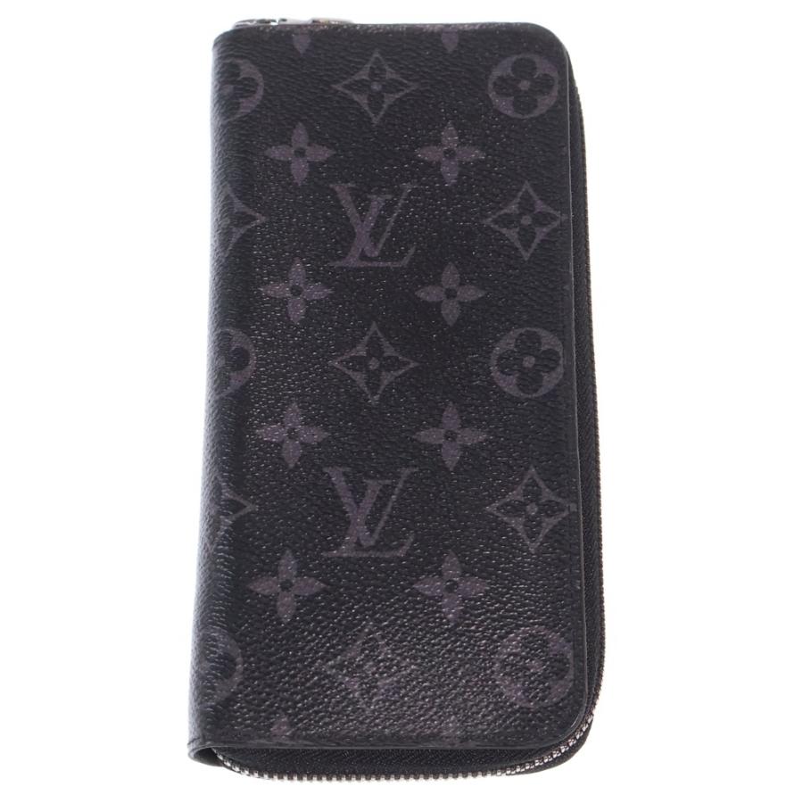 LOUIS VUITTON ルイヴィトン モノグラムエクリプス ラウンドウォレット ロングウォレット 長財布 カードケース ブラック PVC M62295 シルバー金具 LOUIS VUITTON（ルイ・ヴィトン） モノグラムエクリプス ラウンド