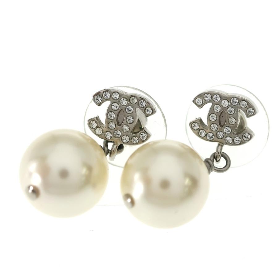 CHANEL（シャネル） ココマーク ラインストーン パール ドロップピアス