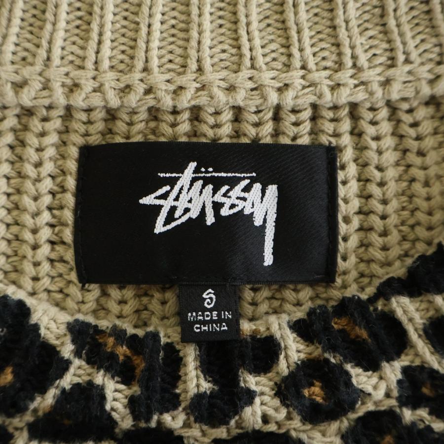 STUSSY（ステューシー） レオパード総柄プリント クルーネック プル